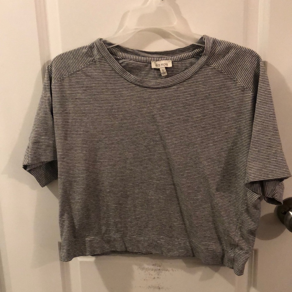 Black and white striped crop top